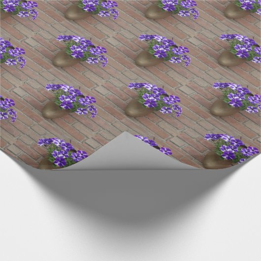 Blumenholländischer Clog Lila Blue White Violet Wa Geschenkpapier (Ecke)