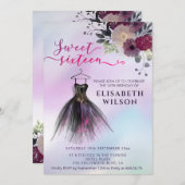 Blumenholografisches Kleid Einladung (Vorne/Hinten)