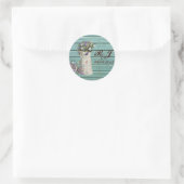 Blumenholz rustikale Hochzeit danke Runder Aufkleber (Tasche)