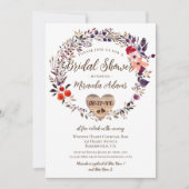 Blumenholzherz Rustikales Brautparty Einladung (Vorderseite)