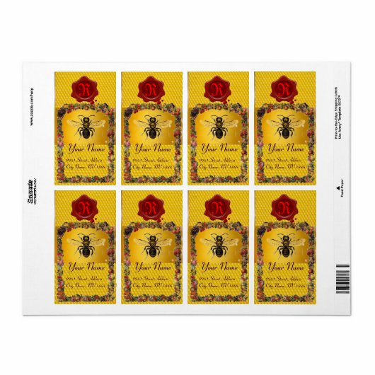 BLUMENHONEY BIE, RINDFLEISCH, ROT-WAX-SIEGEL-MONOG (Vorne)