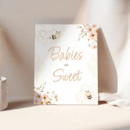 Blumenhonig Babydusche Babys sind süßes Zeichen Sockelschild