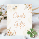 Blumenhonig Babyduschkarten und Geschenkschild Sockelschild