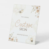 Blumenhonig Bumble Bee Baby Dusche Eigenmarke Sockelschild (Vorderseite)