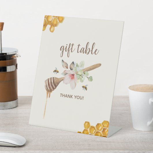 Blumenhonigtisch Bienendusche Sockelschild (In SItu)