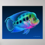 Blumenhorn Cichlid Fisch Print Poster (Vorne)
