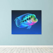 Blumenhorn Cichlid Fisch Wrapped Canvas Leinwanddruck (Insitu (Holzboden))