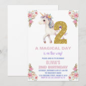 Blumenhorn Einladung zum Geburtstag (Vorne/Hinten)