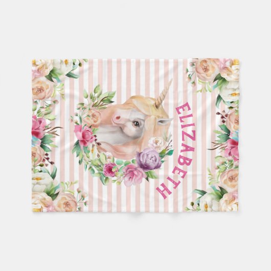 Blumenhorn-Girl-Blanket Fleecedecke (Vorderseite (Horizontal))