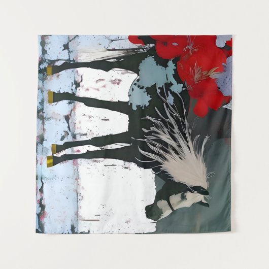 Blumenhorse Wandteppich (Vorderseite (Horizontal))