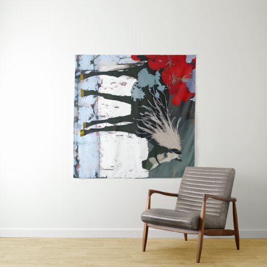 Blumenhorse Wandteppich (Beispiel (Horizontal))