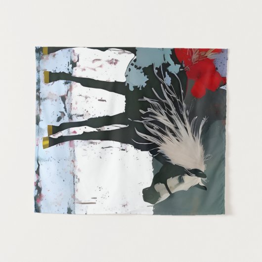 Blumenhorse Wandteppich (Vorderseite (Horizontal))