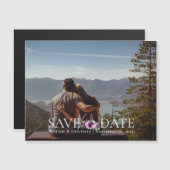 Blumenhorseshos Save the Date Magnetkarte (Vorne/Hinten)