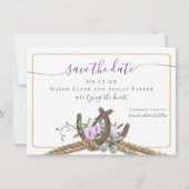 Blumenhufeisen wachsen Save the Date mit Foto Einladung (Vorderseite)