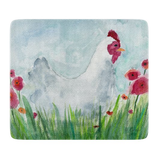Blumenhuhn Schneidebrett (Vorderseite)