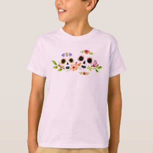 Blumenhülsen-Shirt zuckerskulls Dia de Muertos T-Shirt