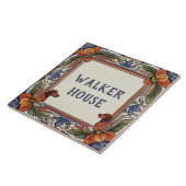 Blumenhund, benutzerdefinierte Hausnamenplatte Sch Fliese (Seite)