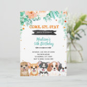 Blumenhunde - Einladung zum Geburtstag (Stehend Vorderseite)