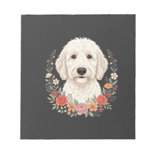 Blumenhundefoto Botanischer Kranz Notizblock
