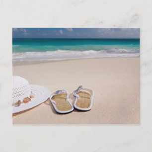 Blumenhut und Pantoffel Postkarte