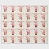 Blumenhütte mit rosa Kariertem Pullover Geschenkpapier (Flach)