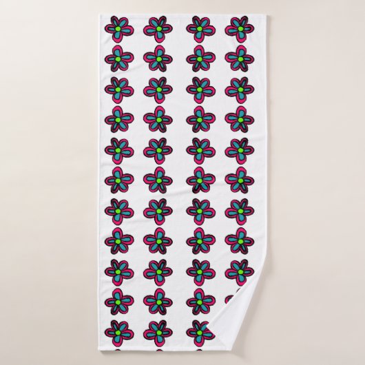 Blumenillustration Badehandtuch (Badehandtuch)