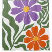 Blumenillustration Duschvorhang (Vorderseite)