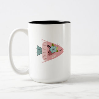 Blumenillustration Fisch Tasse
