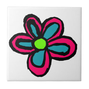 Blumenillustration Fliese