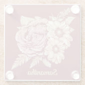 Blumenillustration Glasuntersetzer (Rückseite)