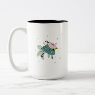 Blumenillustration Meeresschildkröte Tasse