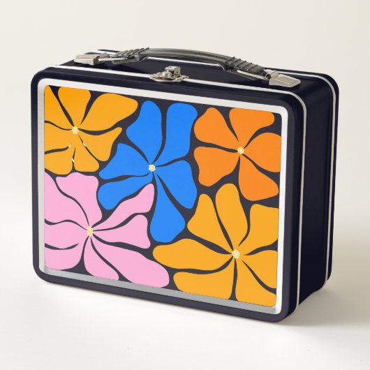 Blumenillustration Metall Brotdose (Vorderseite)
