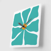 Blumenillustration Quadratische Wanduhr (Winkel)