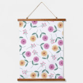 Blumenillustration Wandteppich Mit Holzrahmen (Vorderseite)