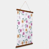 Blumenillustration Wandteppich Mit Holzrahmen (Gewinkelt)