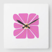 Blumenillustrationskunstwerk Quadratische Wanduhr (Vorderseite)