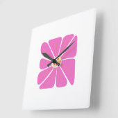 Blumenillustrationskunstwerk Quadratische Wanduhr (Winkel)