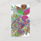 Blumenillustrationsyogalehrer Mandala-Hennastrauch Visitenkarte (Rückseite)