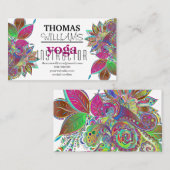 Blumenillustrationsyogalehrer Mandala-Hennastrauch Visitenkarte (Vorne/Hinten)