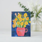 Blumenimpression Danke Postkarte (Stehend Vorderseite)