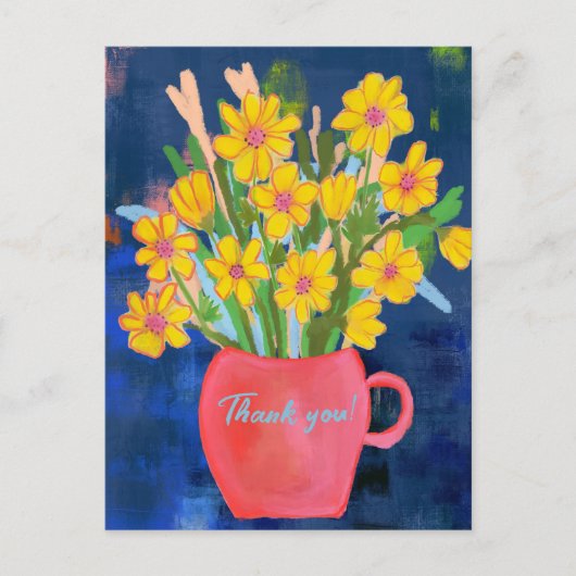 Blumenimpression Danke Postkarte (Vorderseite)