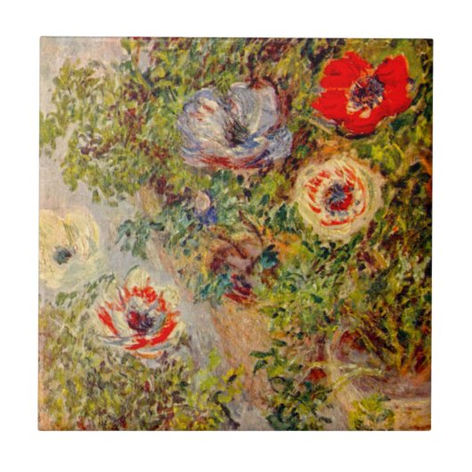 Blumenimpressionist Painting - Claude Monet Fliese (Vorderseite)