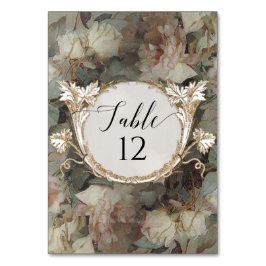 Blumenimpressionistische Rose Pink White Mint Wedd Tischnummer