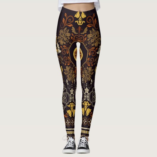 Blumeninder: farbenfroh gestreift Nahtlos. Leggings (Vorderseite)