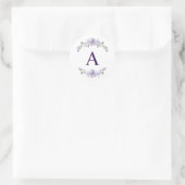 Blumeninitial-Aufkleber | Personalisiertes Monogra Runder Aufkleber (Tasche)