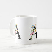Blumeninitialen Monogramm A Tasse (Vorderseite Links)