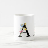 Blumeninitialen Monogramm A Tasse (Mittel)