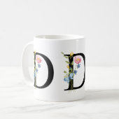 Blumeninitialen Monogramm D Tasse (Vorderseite Links)