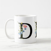 Blumeninitialen Monogramm D Tasse (Links)
