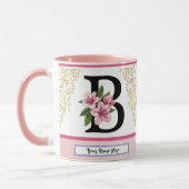 Blumeninitialen-Tasse – Buchstabe B Monogramm | Pe Tasse (Links)